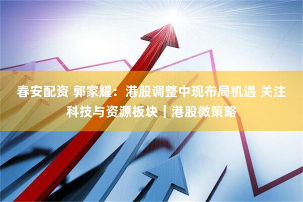 春安配资 郭家耀：港股调整中现布局机遇 关注科技与资源板块｜港股微策略