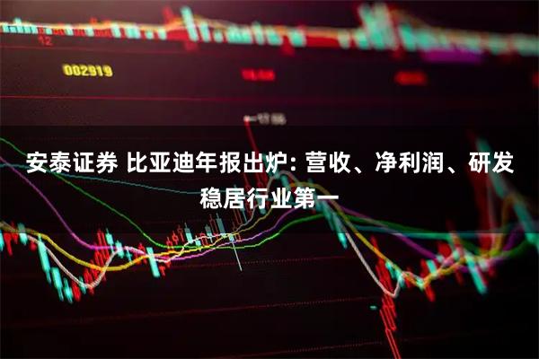 安泰证券 比亚迪年报出炉: 营收、净利润、研发稳居行业第一