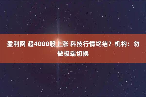 盈利网 超4000股上涨 科技行情终结？机构：勿做极端切换