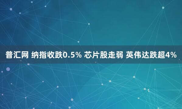 普汇网 纳指收跌0.5% 芯片股走弱 英伟达跌超4%
